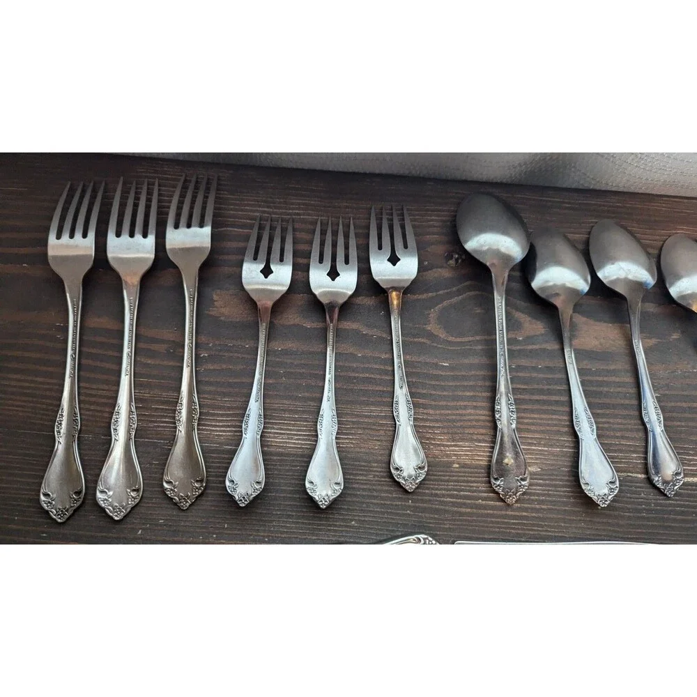 WM A Rogers Deluxe Oneida Ltd Mansfield Amadeus Stainless 19 Random Piece Set